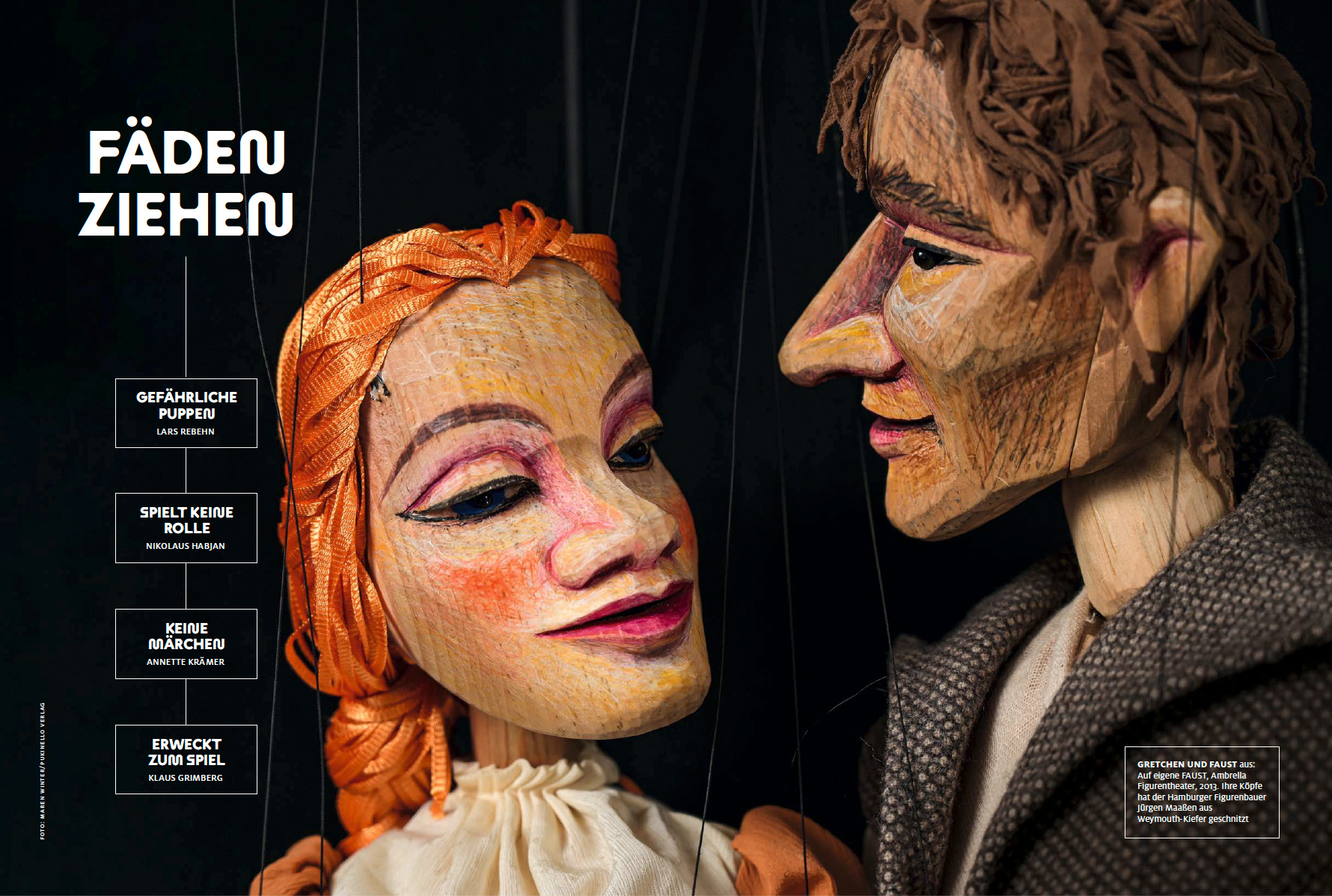 Gretchen und Faust aus dem Puppenspiel "Auf eigene FAUST", Ambrella Figurentheater, 2013